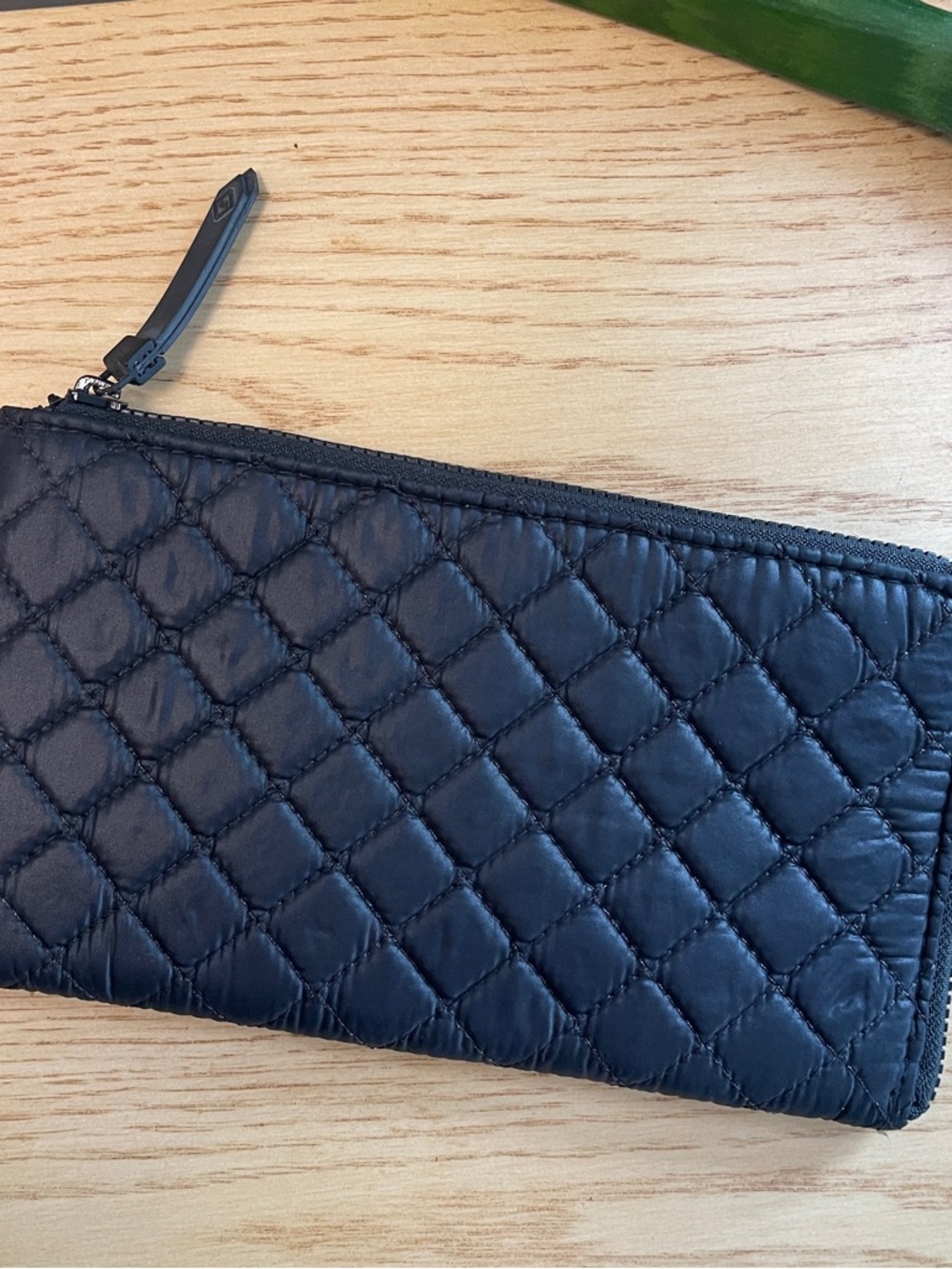 Vera Bradley Quilted Nylon Slim Black Wallet